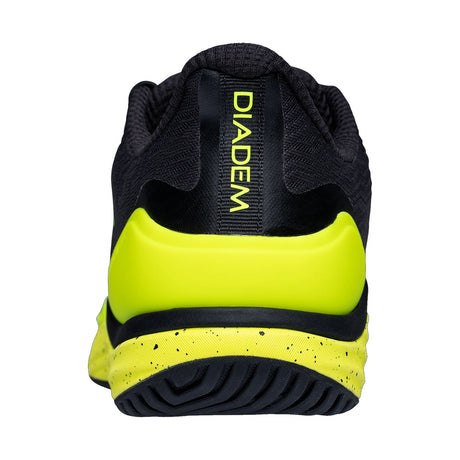 Diadem Court Burst Court Pickleball Men's Shoe Black Yellow Heel