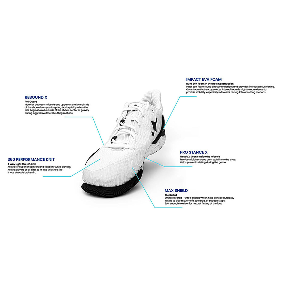 Diadem Court Burst Court Pickleball  Women's Shoe White Specs