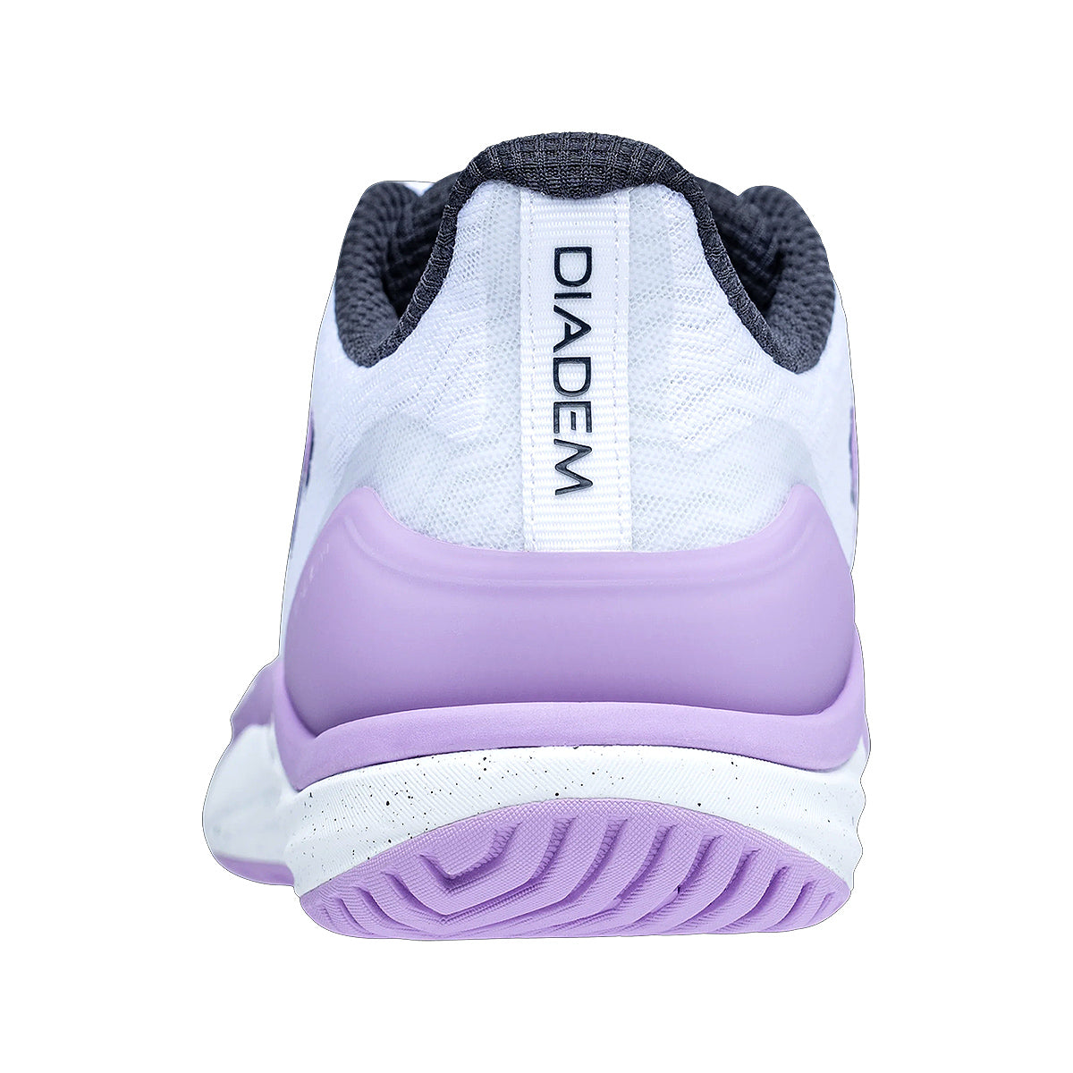Diadem Court Burst Court Pickleball Shoe – Womens White Purple Heel