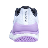Diadem Court Burst Court Pickleball Shoe – Womens White Purple Heel