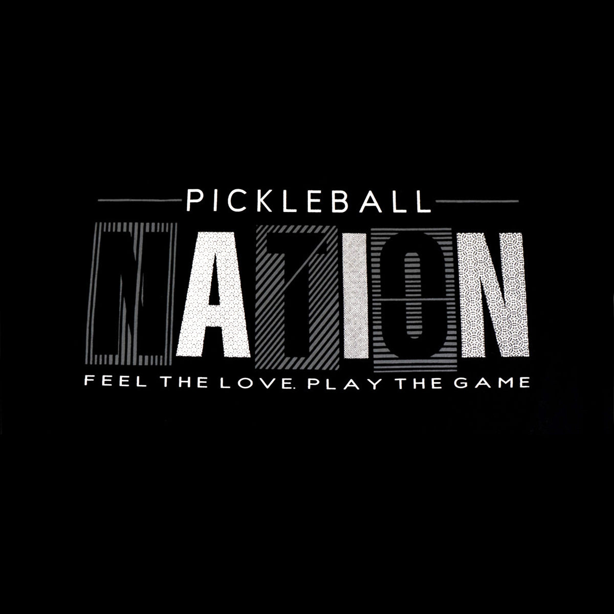 Feel the Love Play the Game Pickleball Nation Graphic T-Shirt Logo