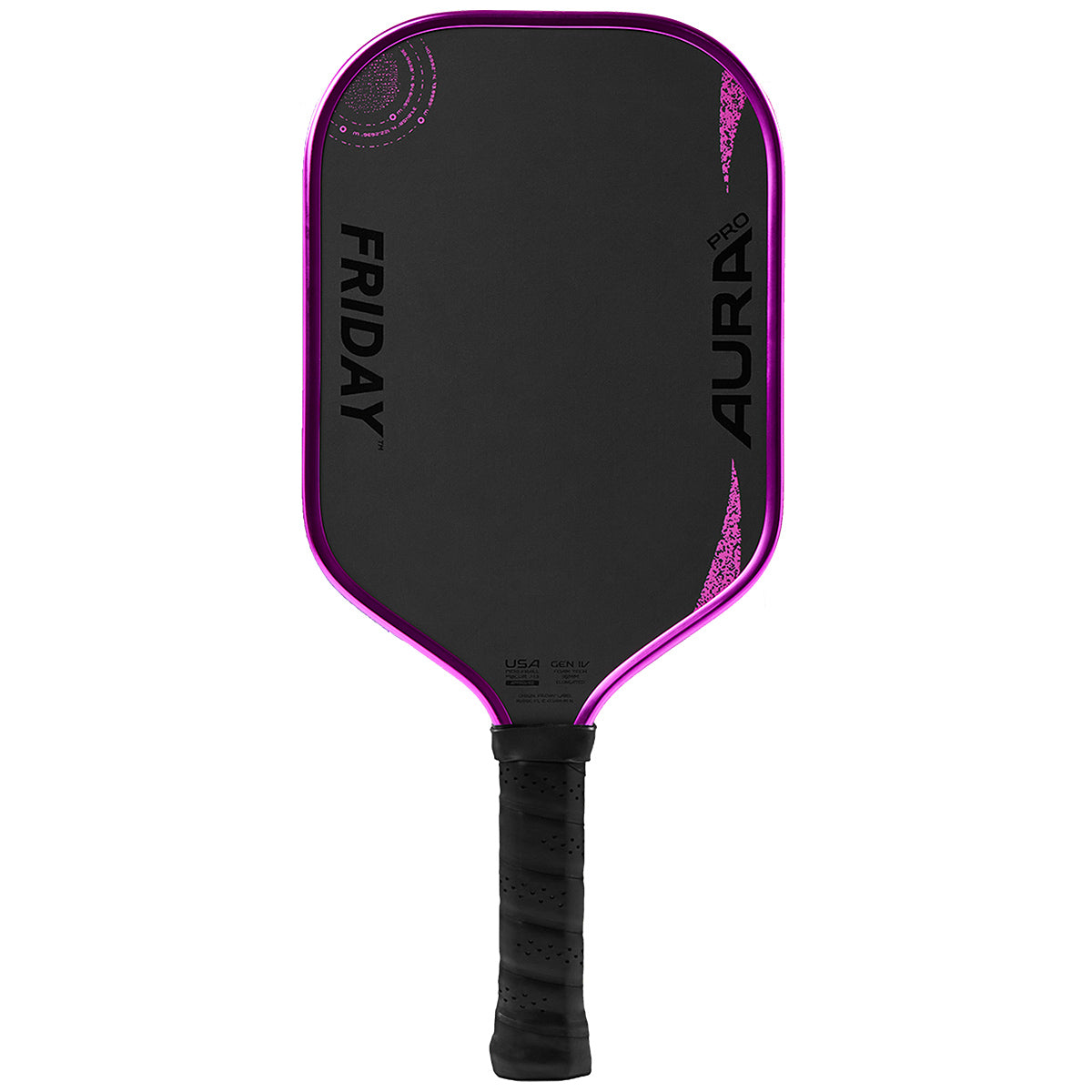 Friday Aura Pro Elongated Pickleball Paddle Pink Blackout Front
