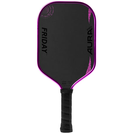 Friday Aura Pro Elongated Pickleball Paddle Pink Blackout Front