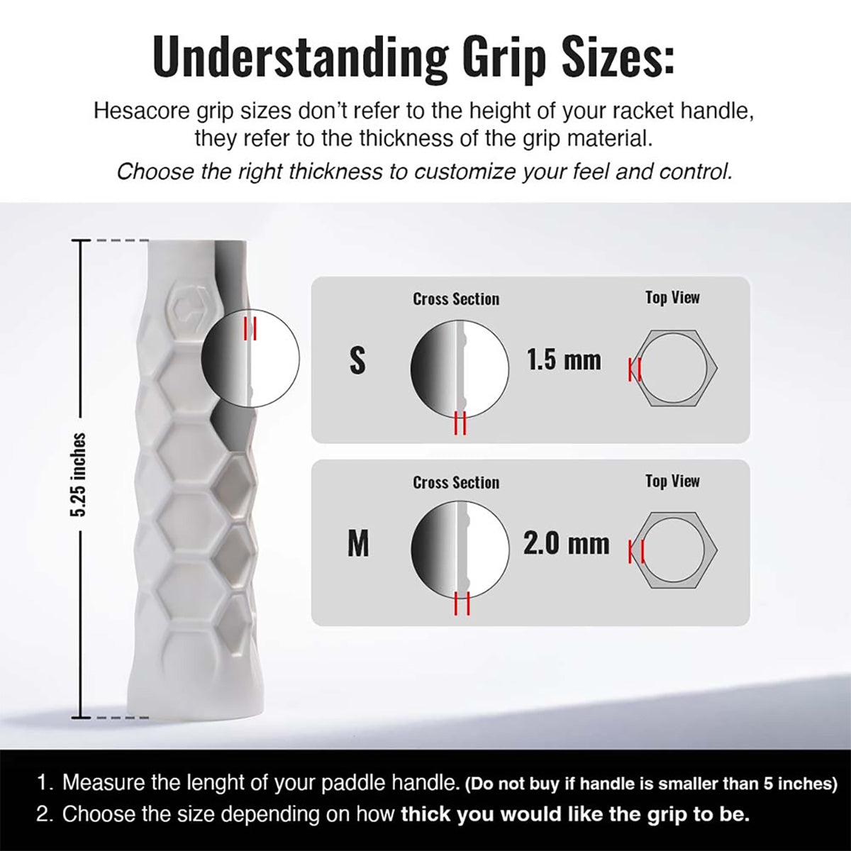 Hesacore Pickleball Original Grip Specs