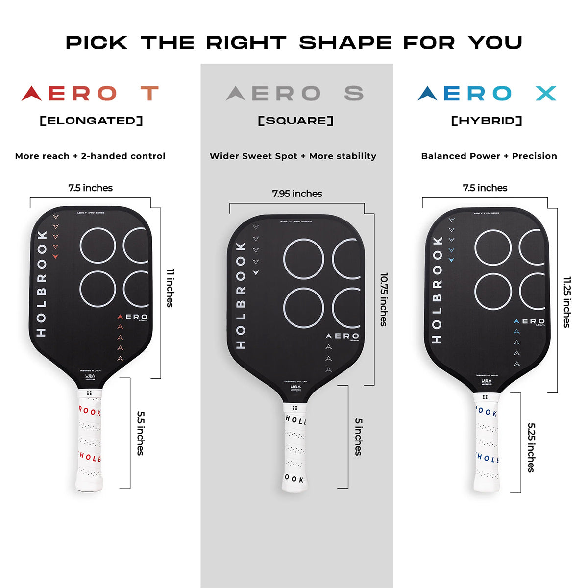 Holbrook Aero S 16mm Pickleball Paddle