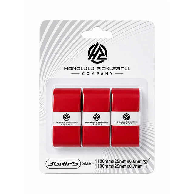 Honolulu Pickleball Paddle Overgrip Wrap 3-Pack Red