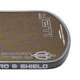 Honolulu Sword & Shield J2Ti Carbon & Titanium Pickleball Paddle Gold Face