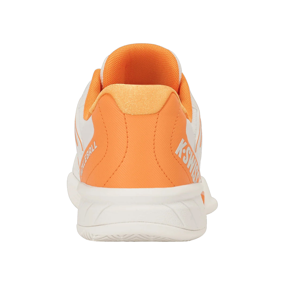 K-Swiss Women’s Express Light 2 Pickleball Shoe Blanc De Blanc/Blazing Orange Heel