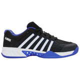 K-Swiss Men’s Express Light 2E Wide Pickleball Shoe Black/White/Dazzling Blue Front