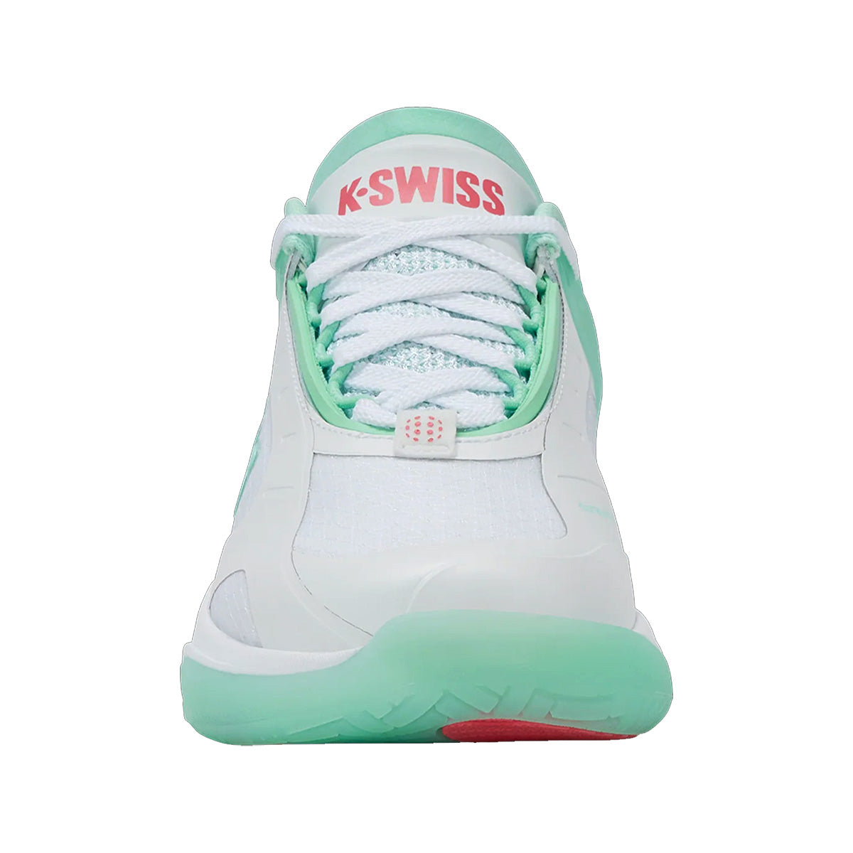 K-Swiss K-Frame Women’s Pickleball Shoes White Neon Mint Hot Neon Pink Laces