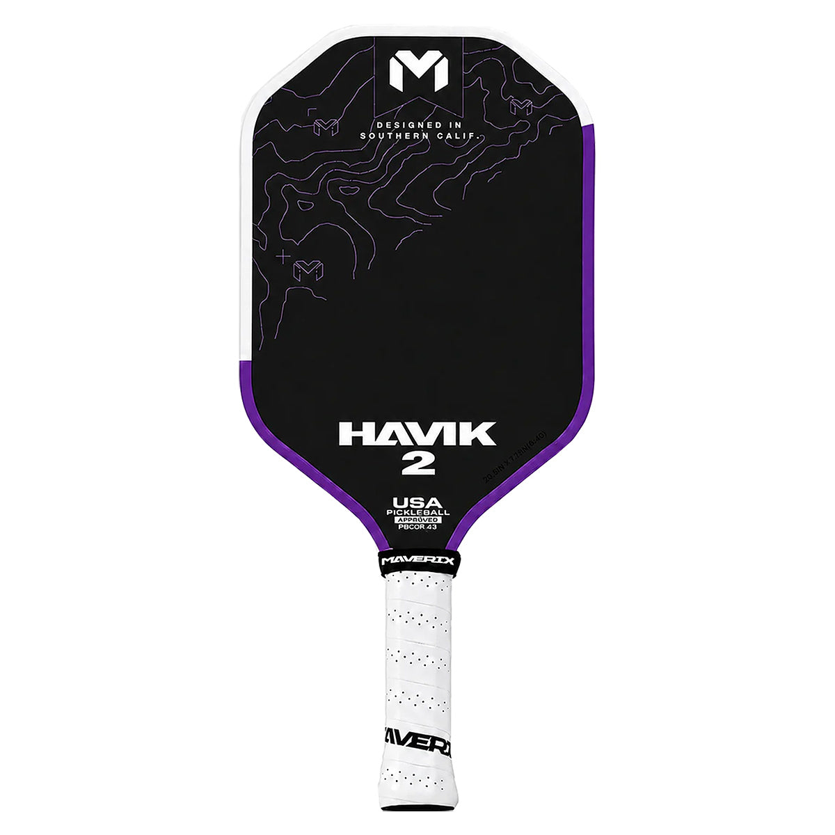 Maverix Havik 2 Elongated 15mm Pickleball Paddle Purple