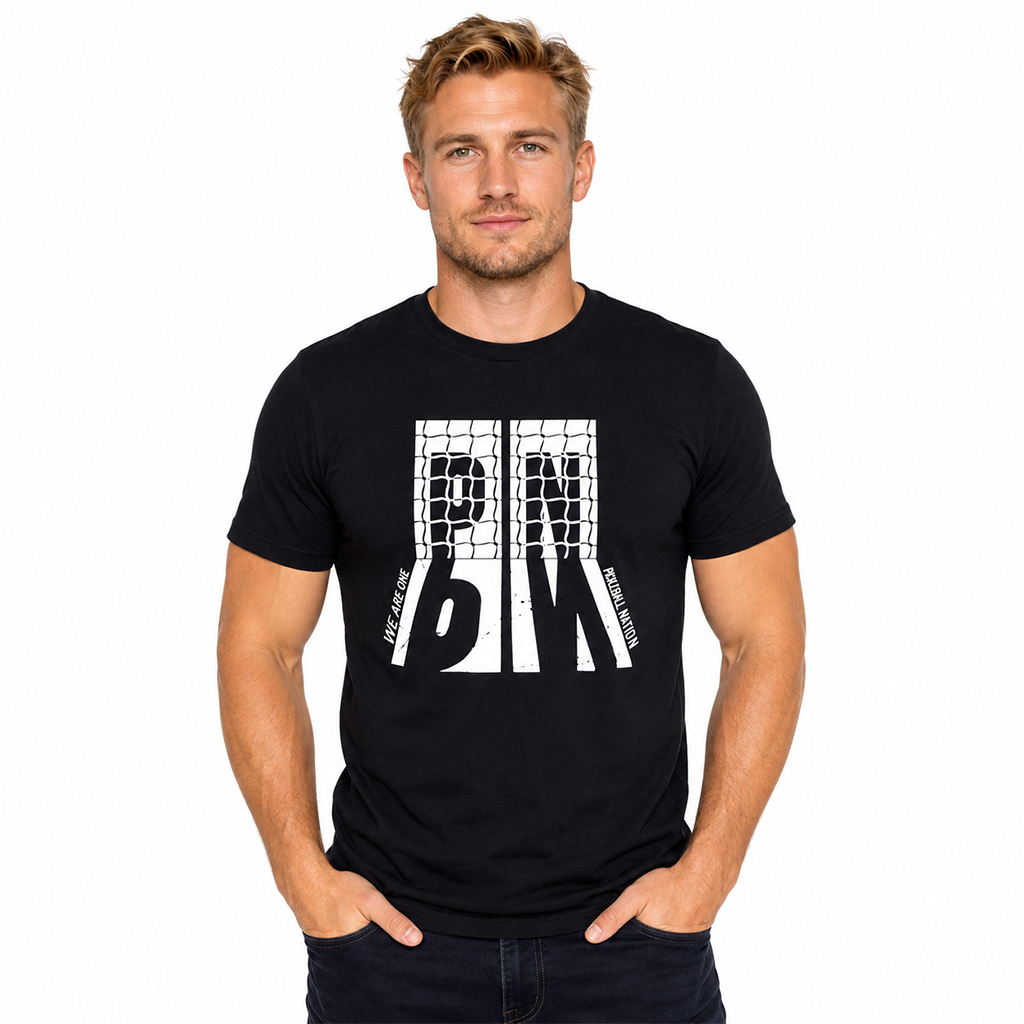 Pickleball Nation Net Silhouette Graphic T-Shirt