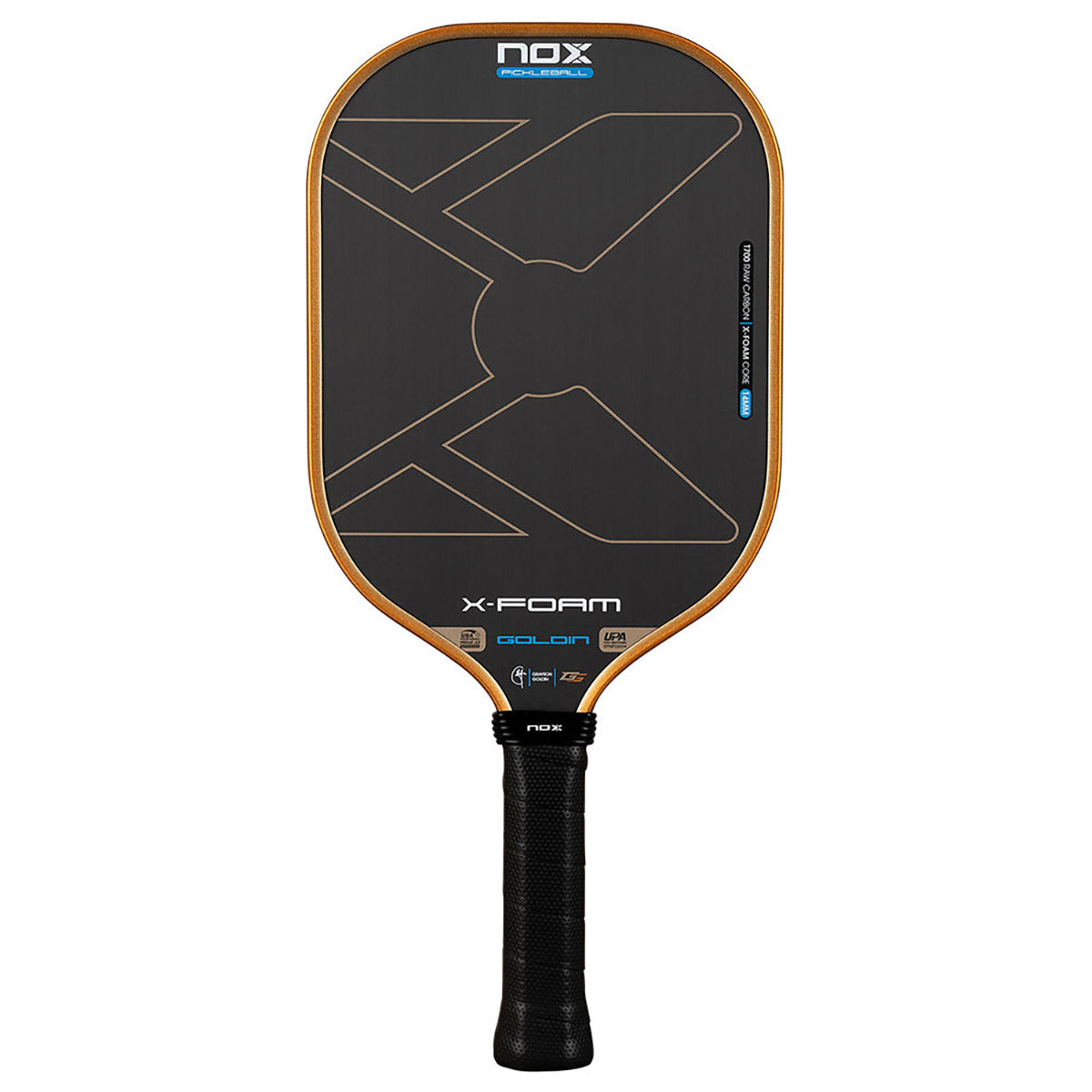 NOX X-Foam Goldin Elongated 14mm Pickleball Paddle Front