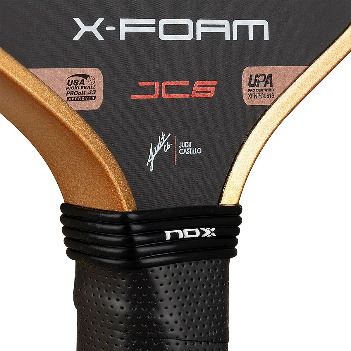 NOX X-Foam JC6 Elongated 16mm Pickleball Paddle Branding
