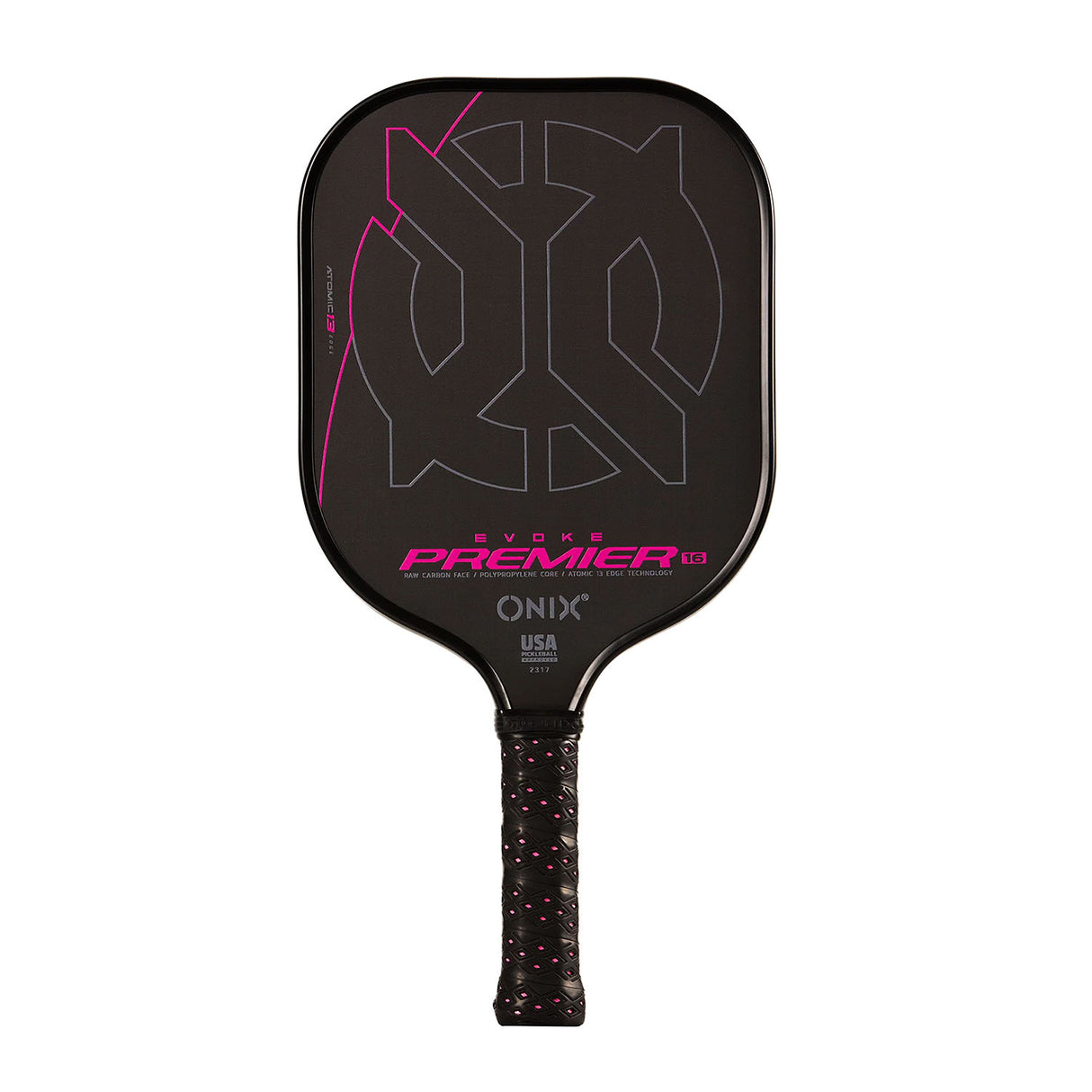 Onix Evoke Premiere Pro Raw Carbon Pickleball Paddle 16mm pink