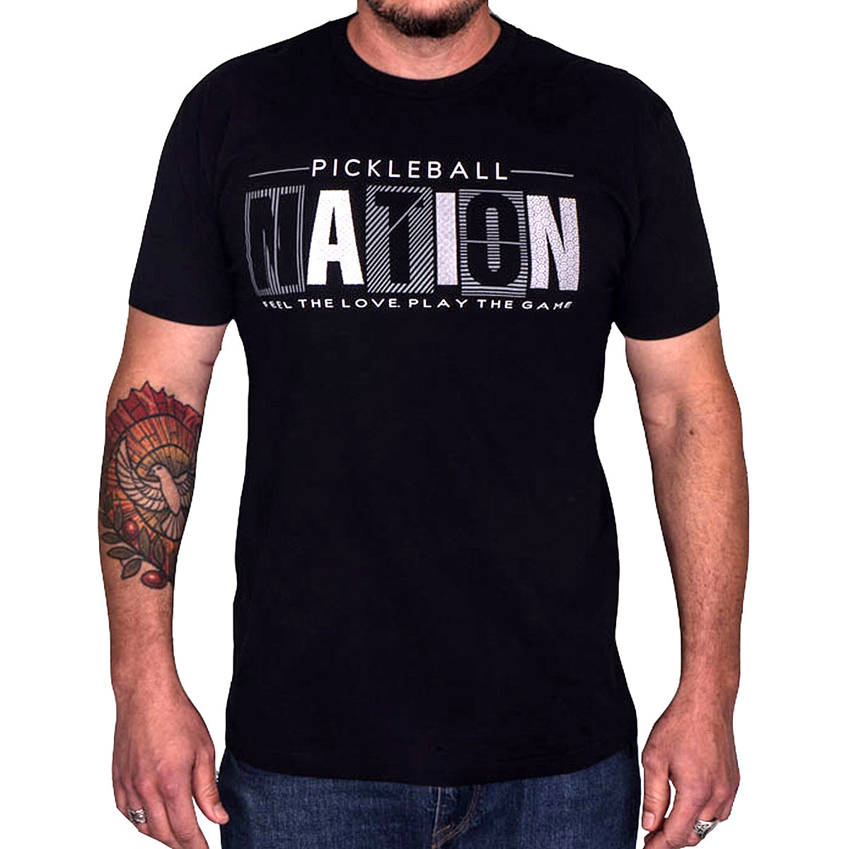 Feel the Love Play the Game Pickleball Nation Graphic T-Shirt Front