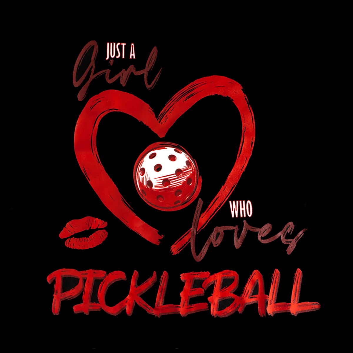 Just a Girl Who Loves Pickleball Women’s Racerback Tank Logo Black