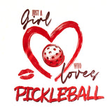 Just a Girl Who Loves Pickleball Women’s Racerback Tank Logo White