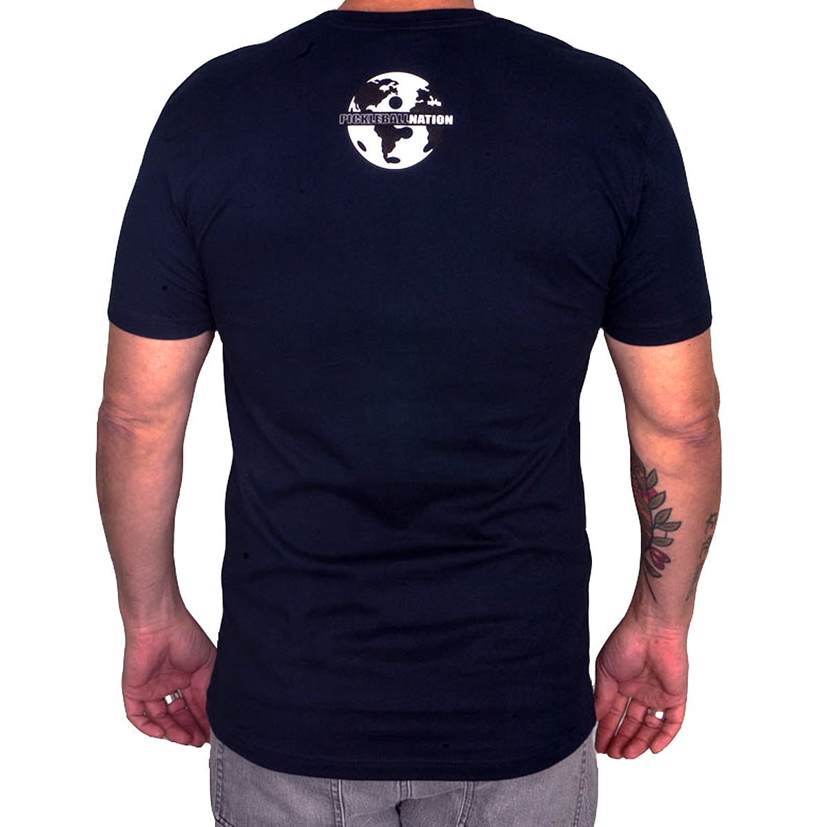 Pickleballer University Graphic T-Shirt Navy Back