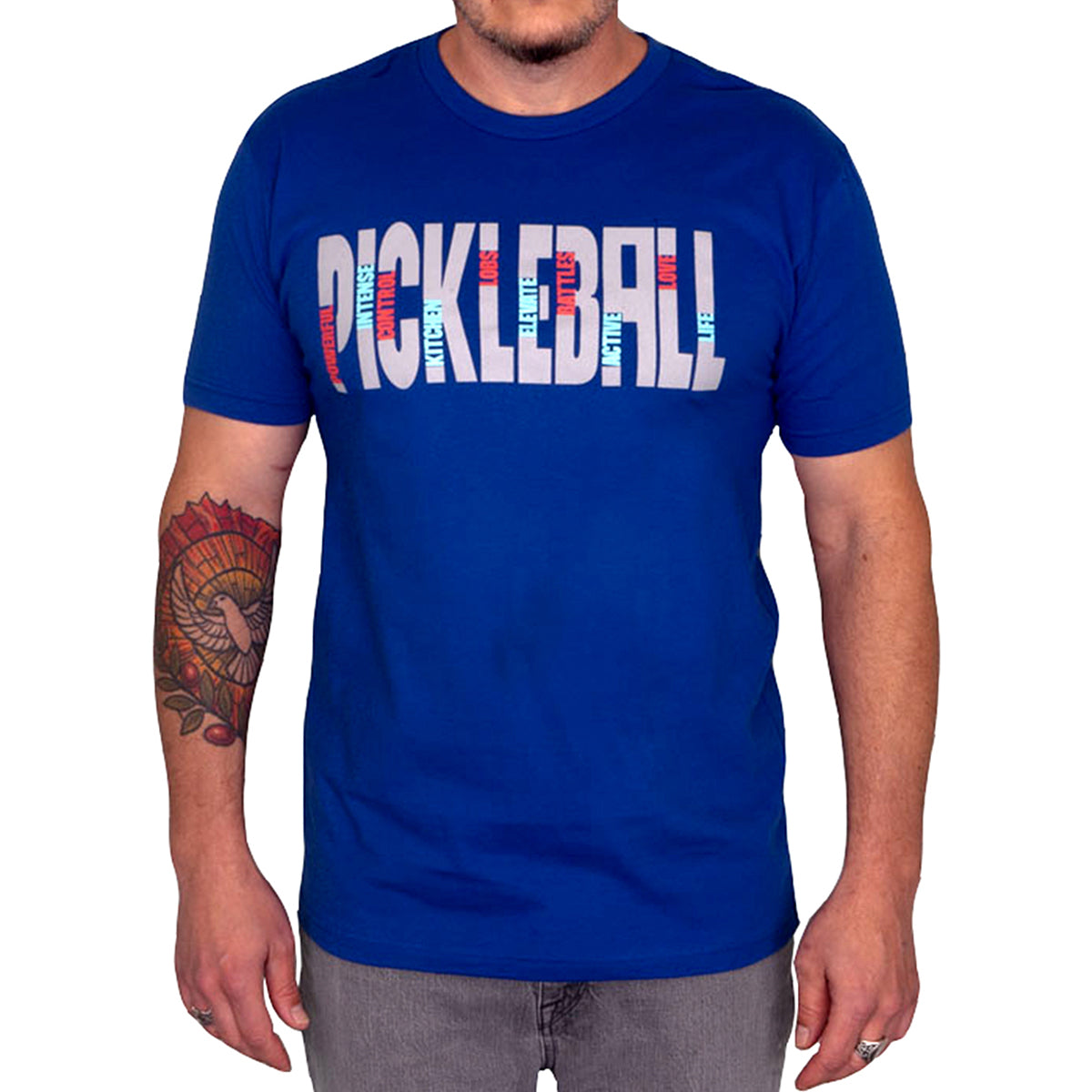 Pickleball Acrostic Graphic T-Shirt Front
