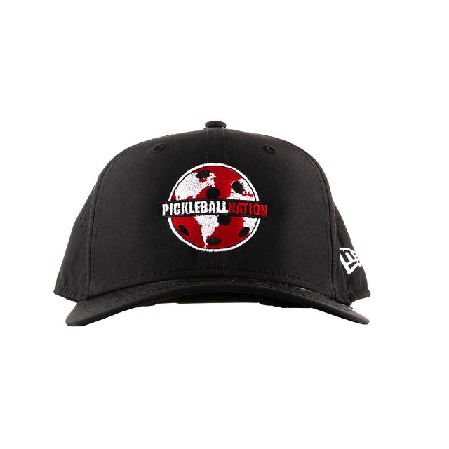 Pickleball Nation 9Seventy New Era Hat - Black with red and white logo