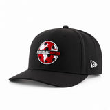 Pickleball Nation 9Seventy New Era Hat - Black with red and white logo angle