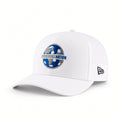 Pickleball Nation 9Seventy New Era Hat - white with silver and blue logo angle