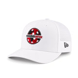 Pickleball Nation 9Seventy New Era Hat - white with red and black logo angle