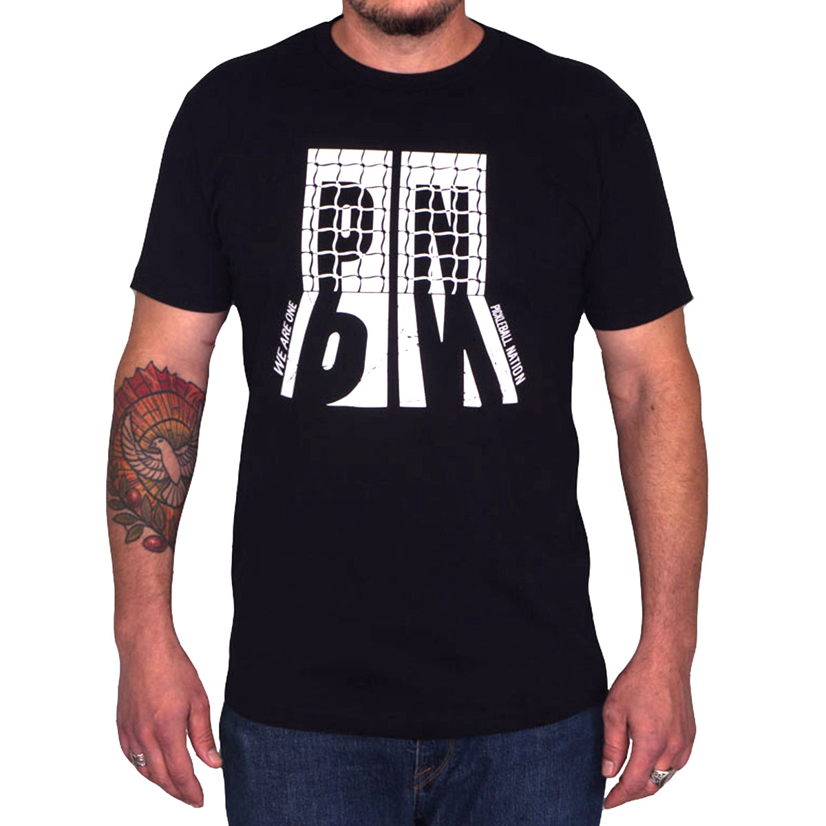 Pickleball Nation Net Silhouette Graphic T-Shirt Front