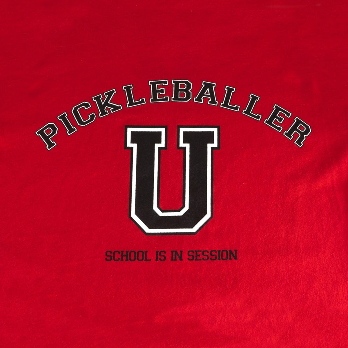 Pickleballer University Graphic T-Shirt Cardinal Red Logo