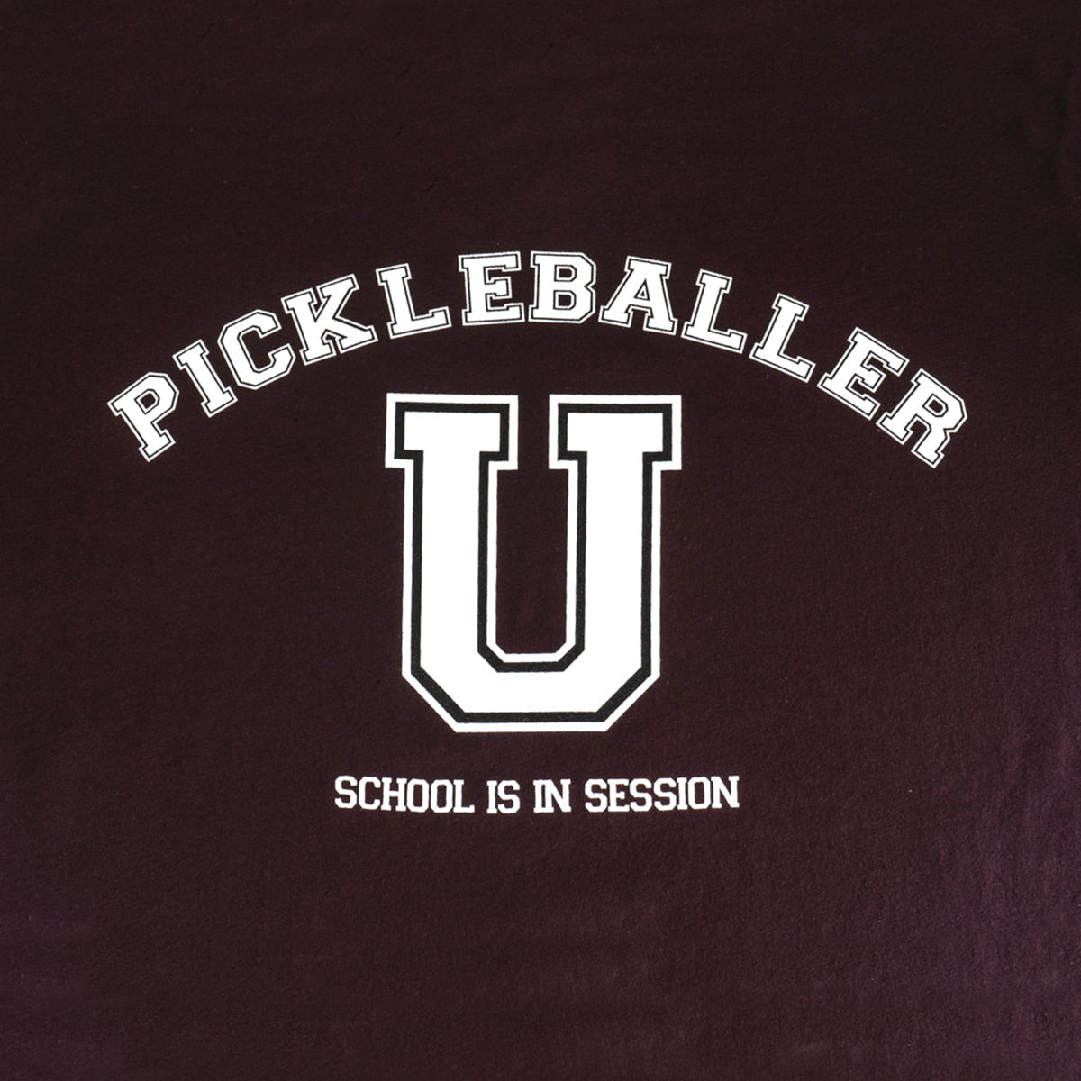 Pickleballer University Graphic T-Shirt Maroon Logo