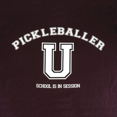 Pickleballer University Graphic T-Shirt Maroon Logo