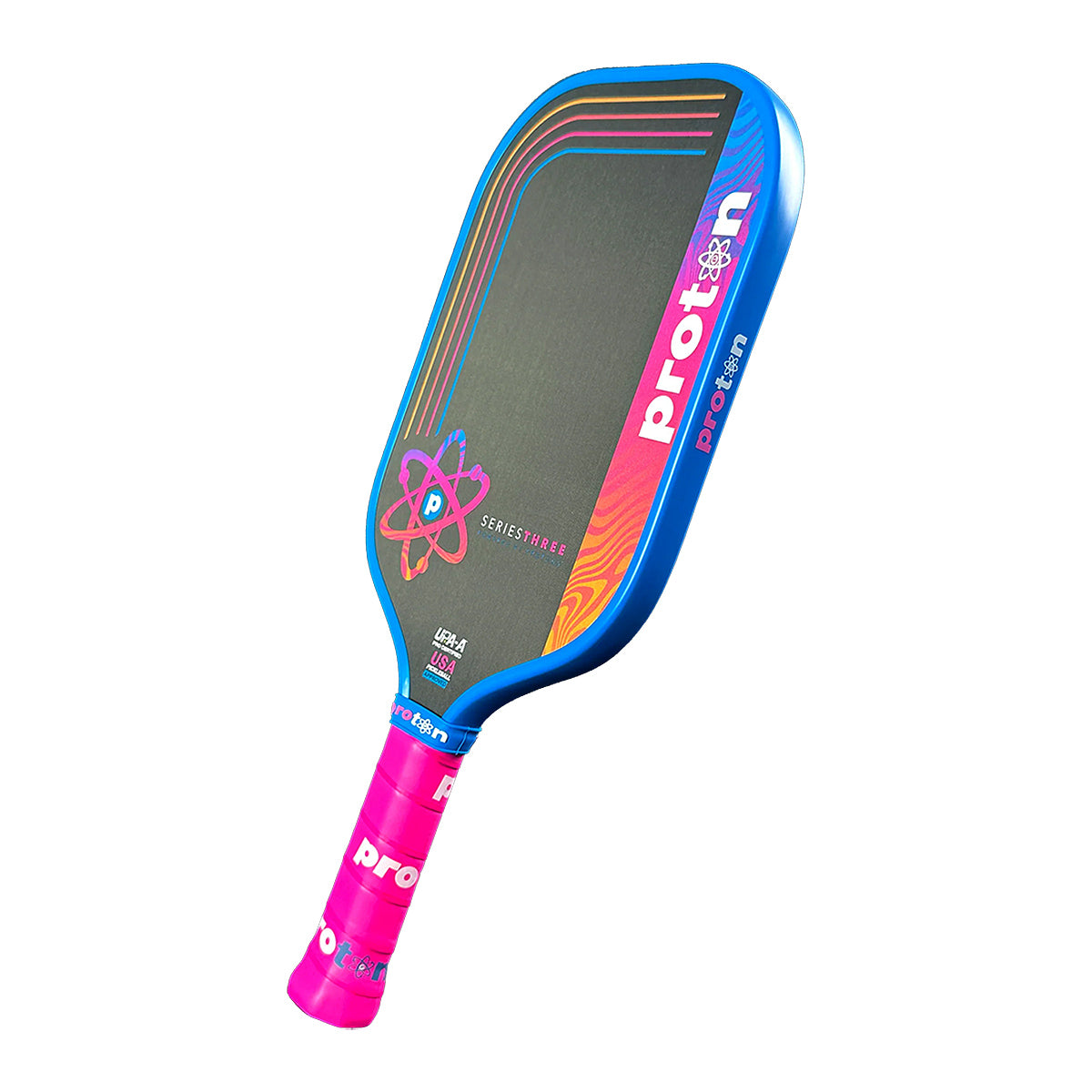 Proton Series Three Project Flamingo Elongated 15mm Pickleball Paddle Angle