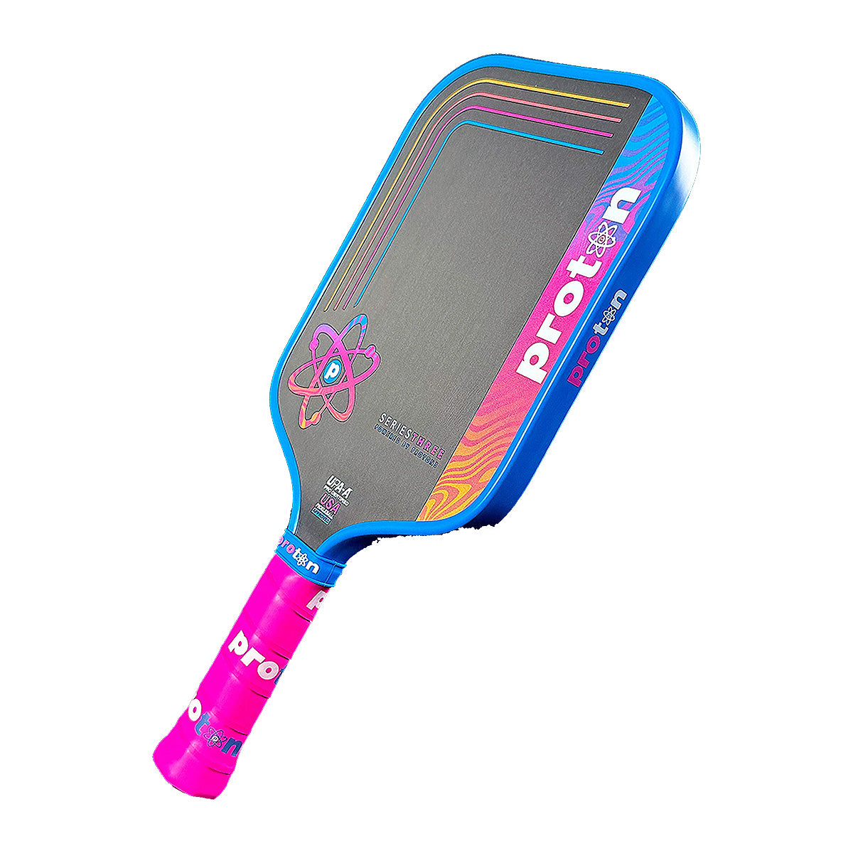 Proton Series Three Project Flamingo Widebody 15mm Pickleball Paddle Angle