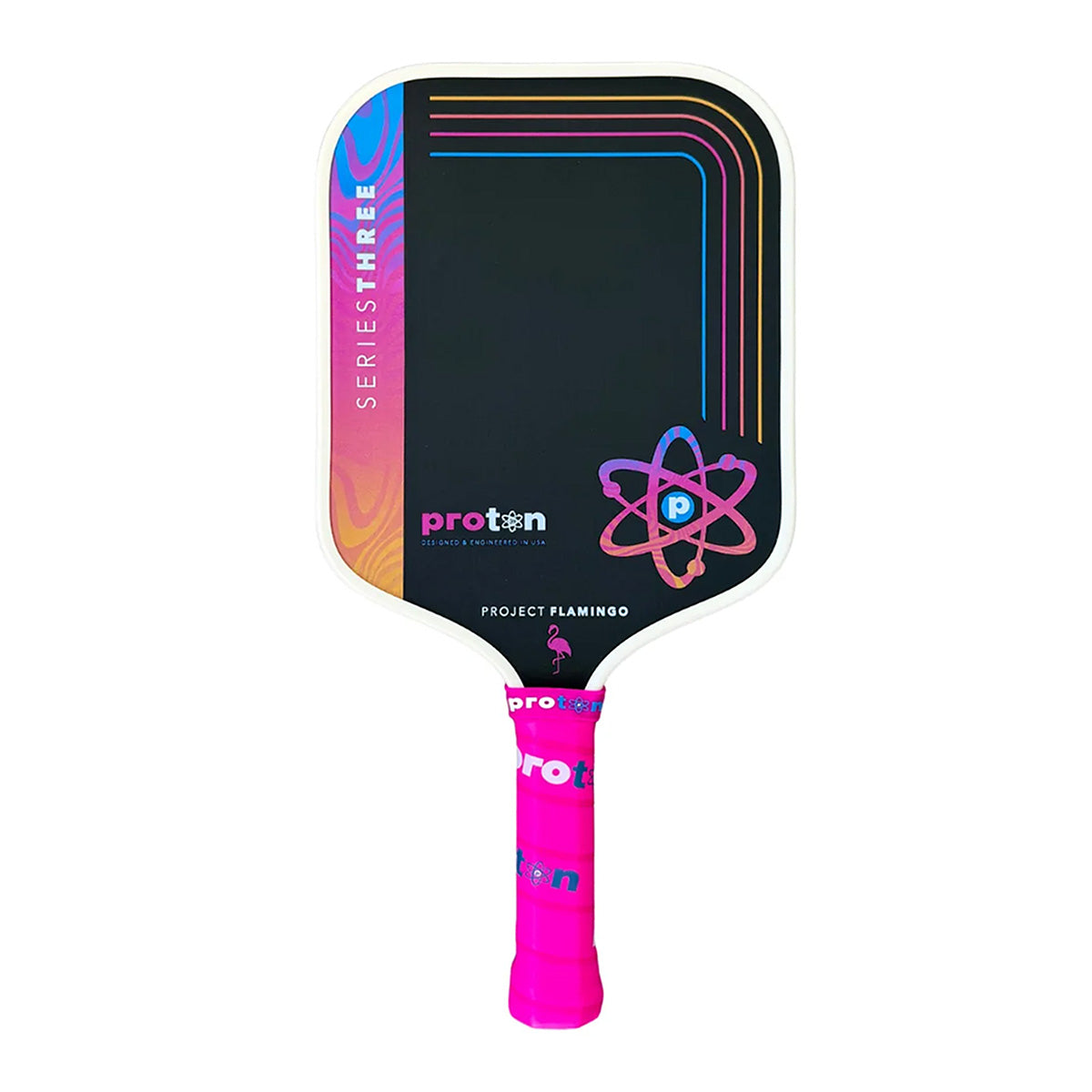 Proton Series Three Project Flamingo Widebody 13mm Pickleball Paddle Cream Front