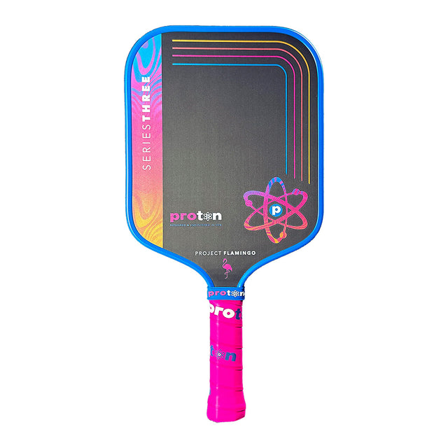 Proton Series Three Project Flamingo Widebody 13mm Pickleball Paddle Blue Front