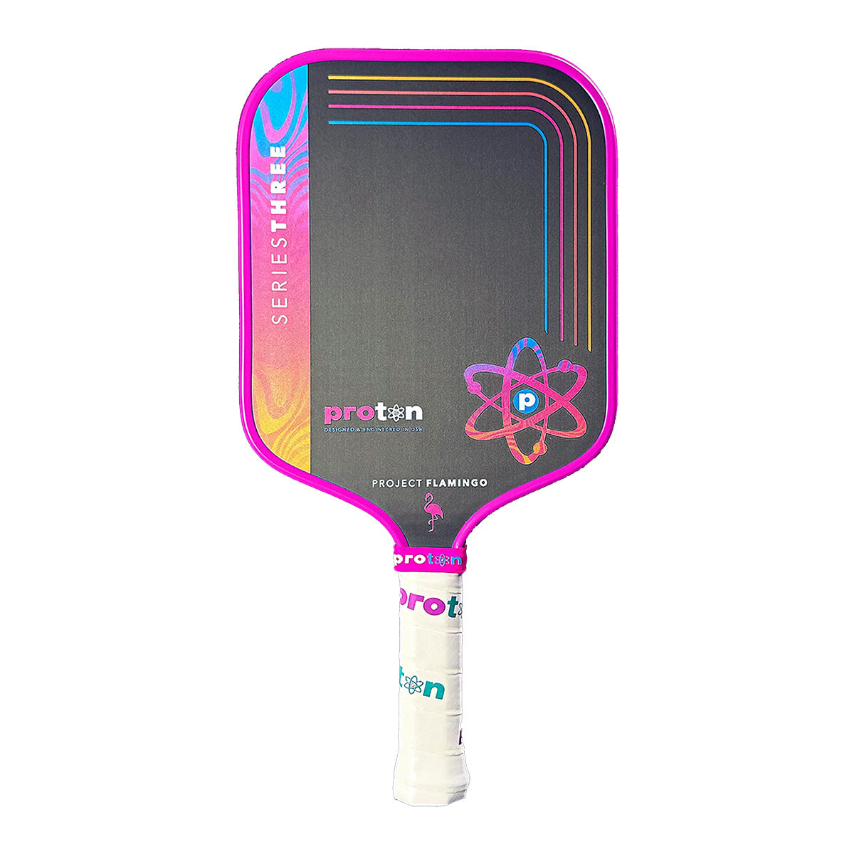Proton Series Three Project Flamingo Widebody 13mm Pickleball Paddle Pink Front