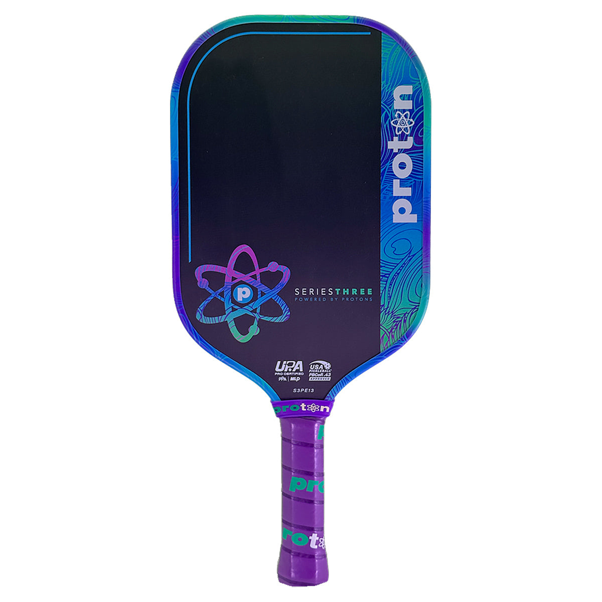Proton Series Three Project Peacock Elongated 13mm Pickleball Paddle Back