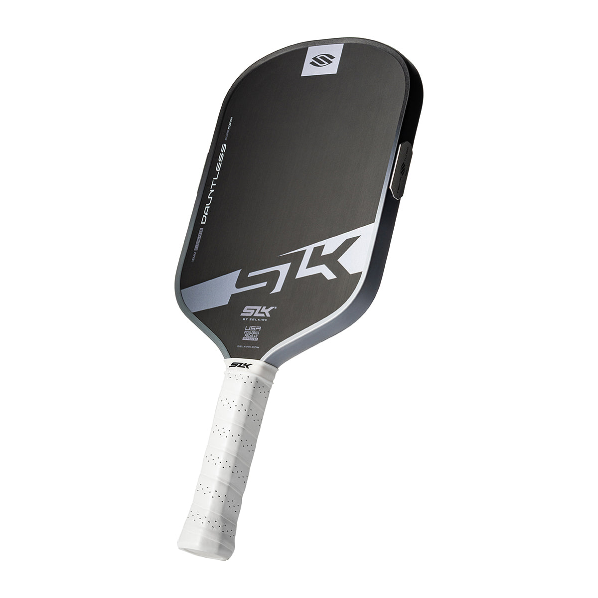 Selkirk SLK Dauntless PureFoam 16mm Elongated Pickleball Paddle Storm Gray Angle