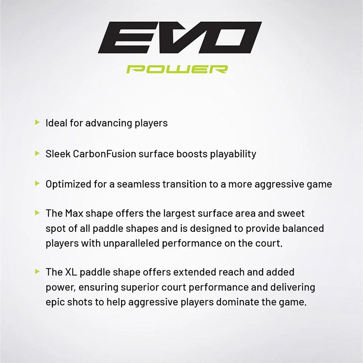 Selkirk SLK Evo Power Max Pickleball Paddle Features