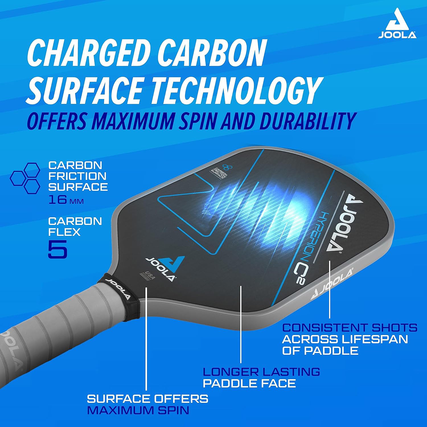 JOOLA Simone Jardim Hyperion C2 CFS 16 Pickleball Paddle