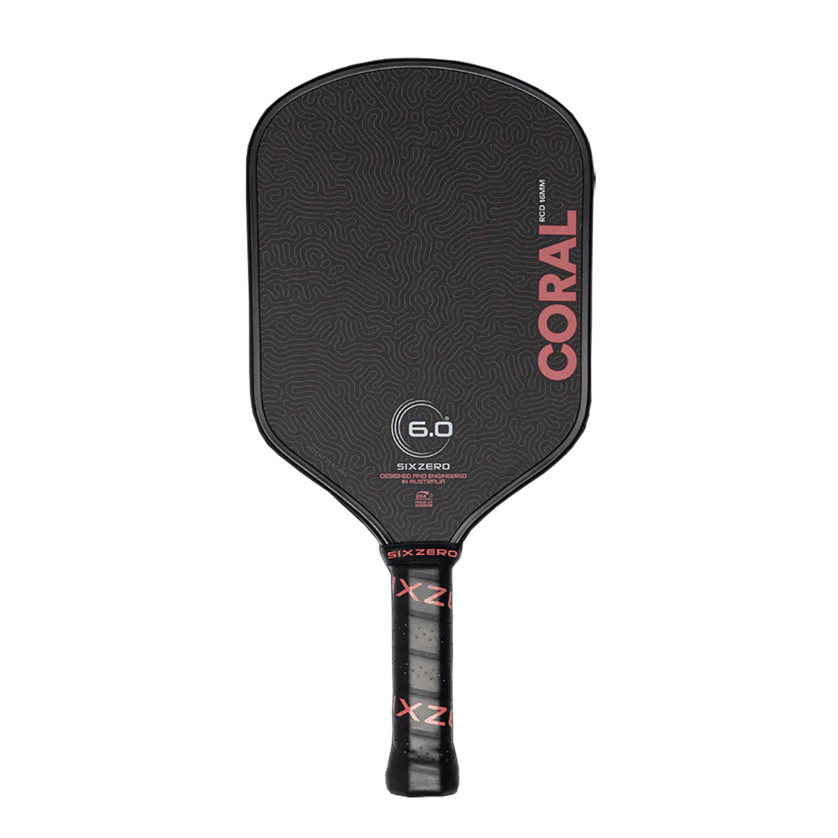 Six Zero Coral Hybrid Pickleball Paddle Black