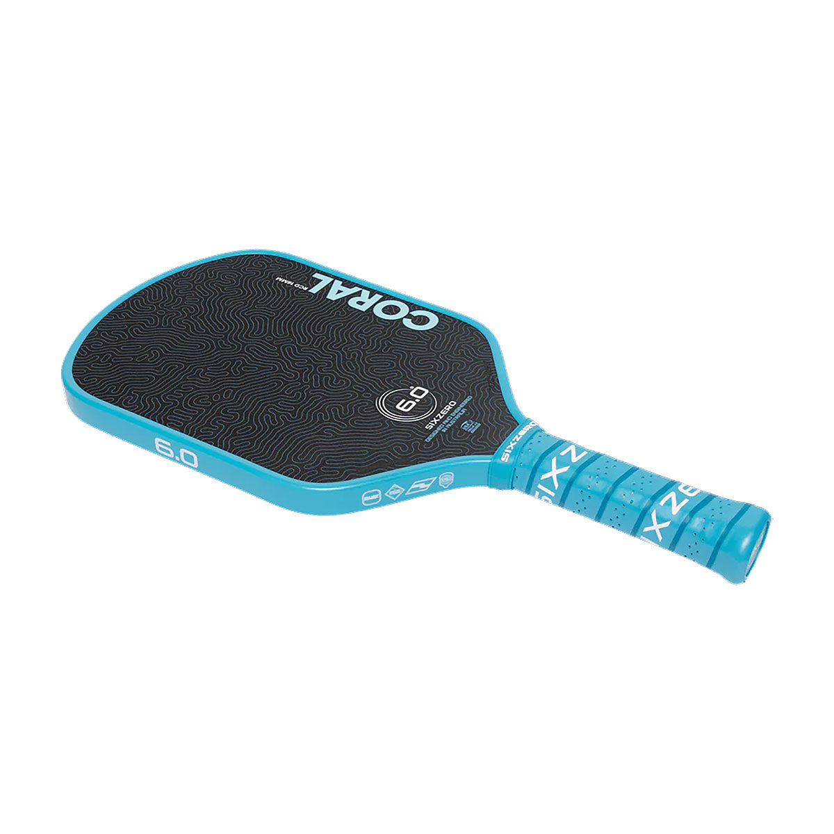 Six Zero Coral Hybrid Pickleball Paddle Angle