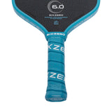Six Zero Coral 16mm Elongated Pickleball Paddle Ocean Blue Grip
