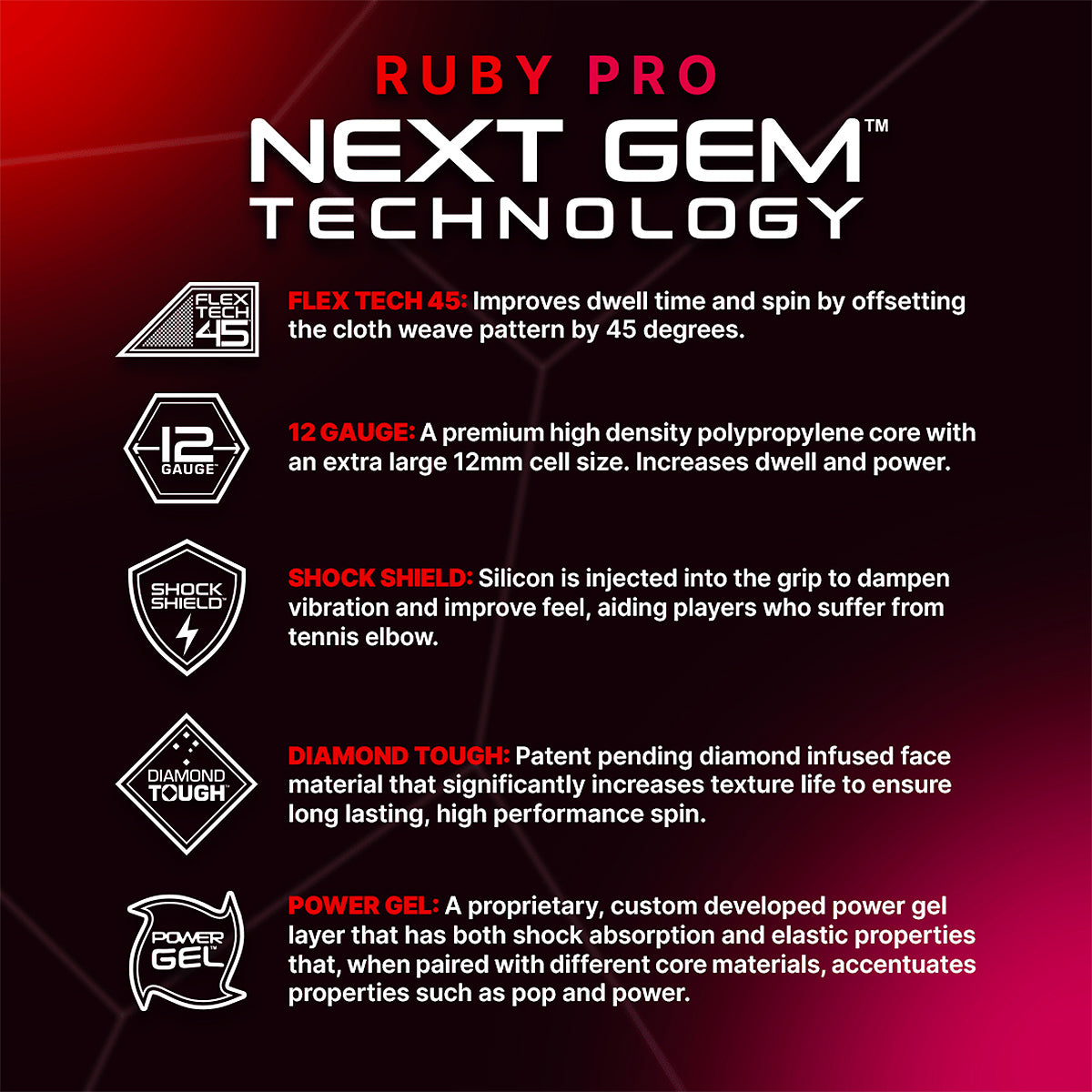 Six Zero Ruby Pro 14mm Pickleball Paddle Specs