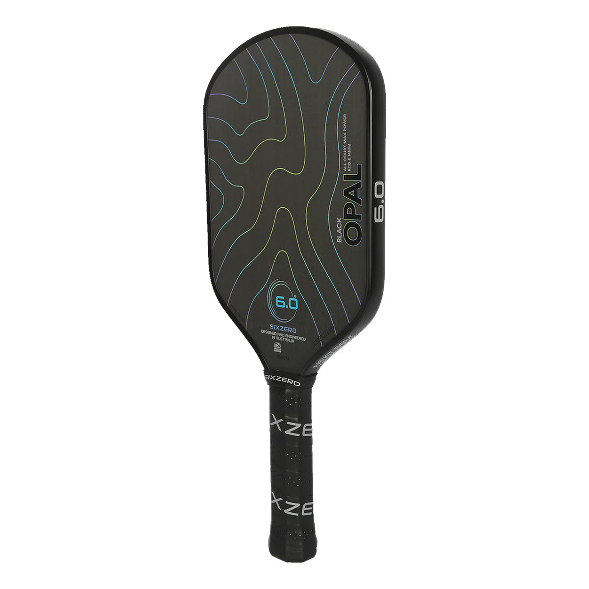 Six Zero Black Opal Elongated Pickleball Paddle Angle