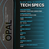 Six Zero Black Opal Elongated Pickleball Paddle Specs