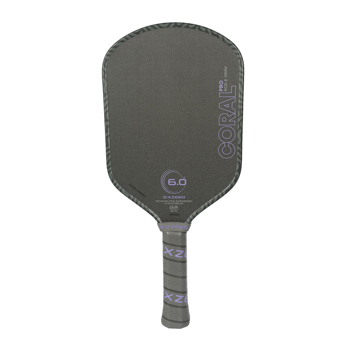 Six Zero Coral Pro 16mm Elongated Pickleball Paddle Ultraviolet