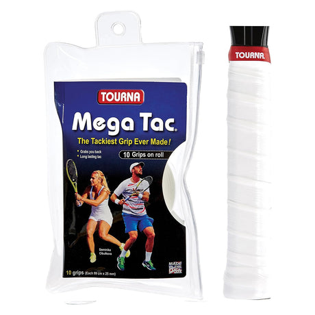 Tourna Pickleball Mega Tac Overgrips (10-Pack) White