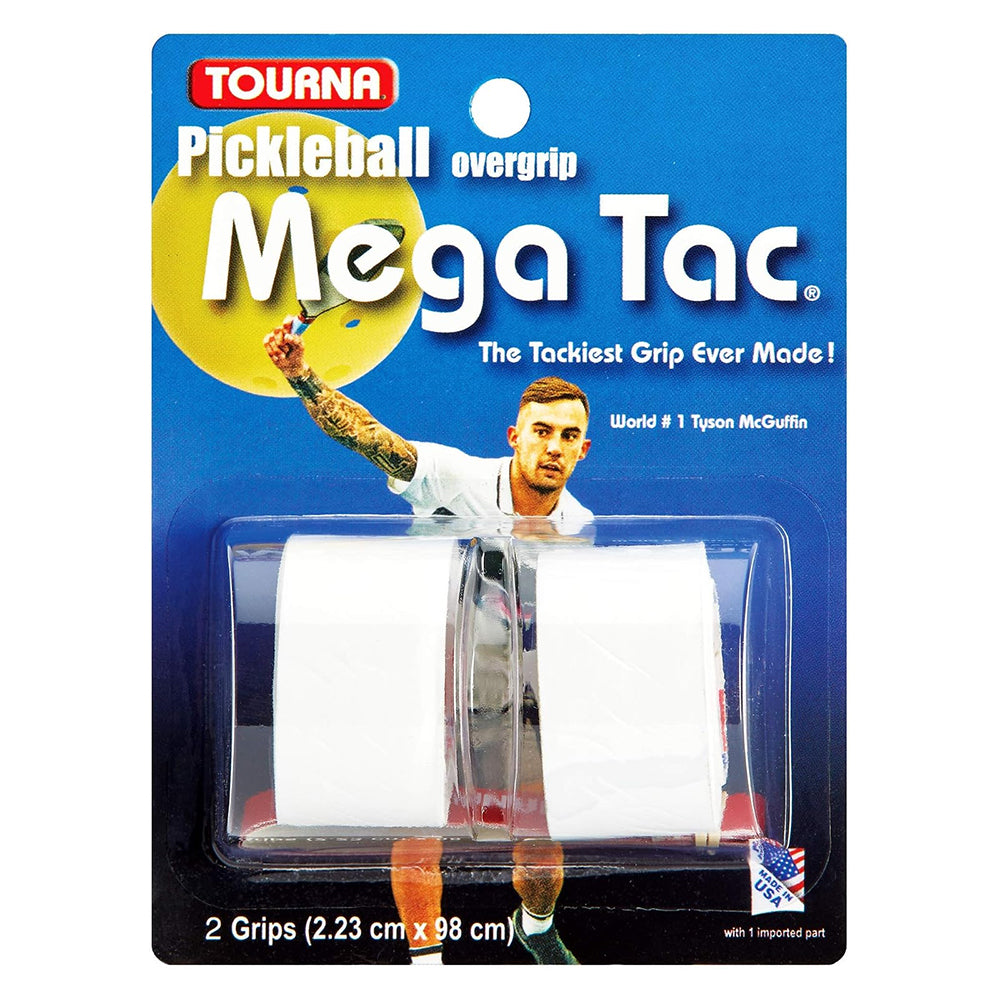 Tourna Pickleball Mega Tac Overgrips (2-Pack) White